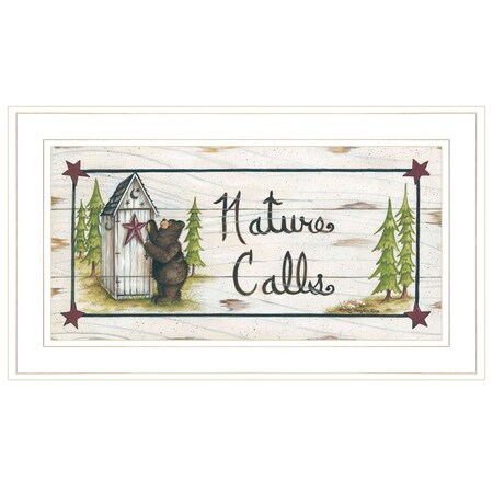 Homeroots Nature Calls 1 White Framed Print Wall Art 405298