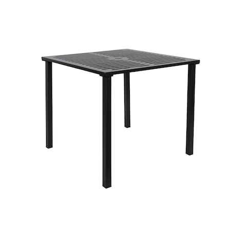 Bfm Seating Daytona 32x32 Dining Height Table - E-Coated - Powder Coated Steel - Black - With Umbrella Hole SUD3232BLU