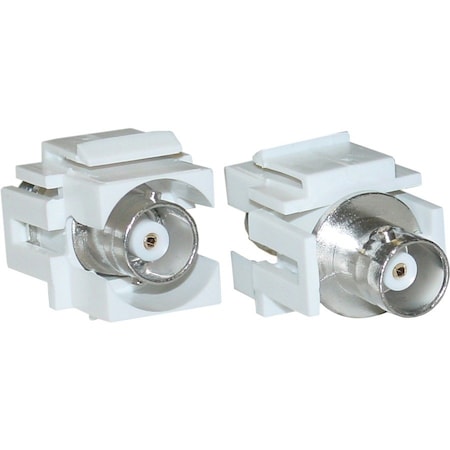 Cable Wholesale Keystone Insert, BNC Coupler Female, White, 50 Ohm 330-120WH