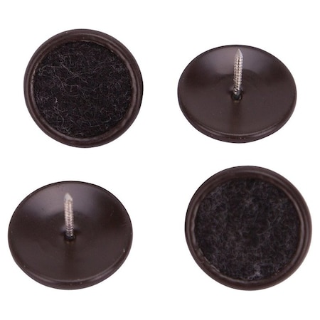 Prosource Furniture Glide, Carpet/Steel, Brown, Brown, 1-1/4 x 1-1/4 x 15/16 in Dimensions FE-S510-PS