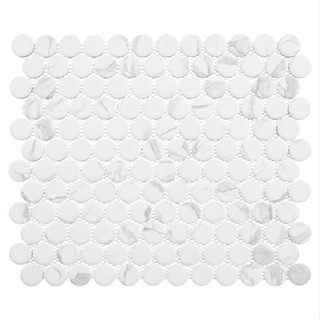 Andova Tiles SAMPLE-Estavo Grey 3/4-in. Penny Round Stone Inspired Matte Porcelain Floor & Wall Mosaic Tile SAM-ANDESTA1249