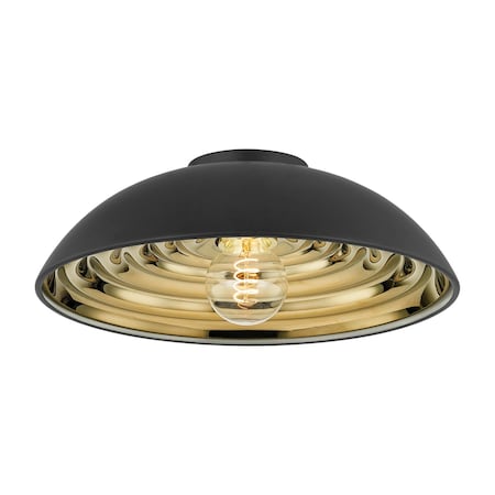 Troy Lighting Eclipse 1 Light Flush Mount 16.25 In. Soft Black C3716-SBK