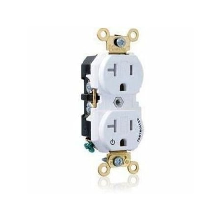 Leviton Extra Heavy Duty Controlled Duplex Receptacle 20 Amp, 125 Volt 5362-1PW