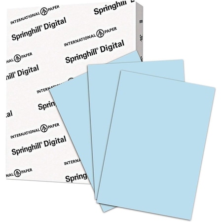 International Paper Springhill, DIGITAL INDEX COLOR CARD STOCK, 90LB, 8.5 X 11, BLUE, 250PK 025100