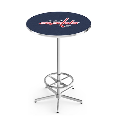 Holland Bar Stool Co 42" Chrome Washington Capitals Pub Table, 36" dia. Top L216C4236WshCap