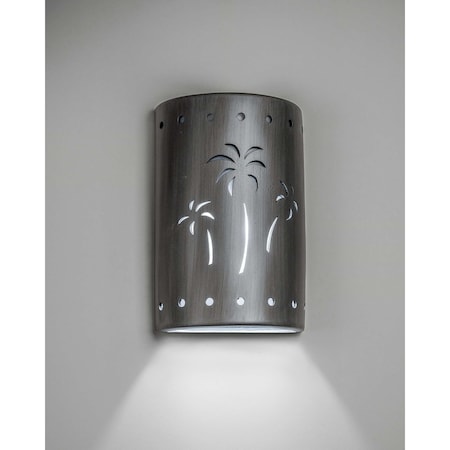 Luxury Lighting Mirage Flats 15 in Tall Ceramic Outdoor Wall Light, Rubbed Pewter Paint Finish, 2PK (2) 103-22B-APew-ud-7