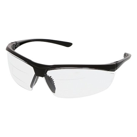 Mcr Safety VL2, Reader Safety Glasses, Anti-Scratch, Clear Lens, Half-Frame VL23D20