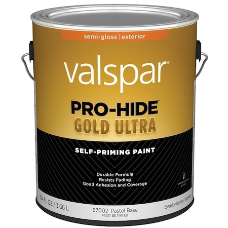 Valspar Pro-Hide Gold Ultra 6700 Latex Paint, Acrylic Base, Semi-Gloss Sheen, Pastel Base, 1 gal 028.0067002.007