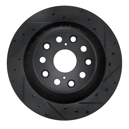 Dynamic Friction Co DFC Brake Rotor - Drilled and Slotted - Black 633-75022D