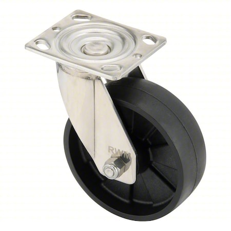 Rwm Plate Caster, Swivel, Nylon, 7 1/2"H S45-PNC-0620-S