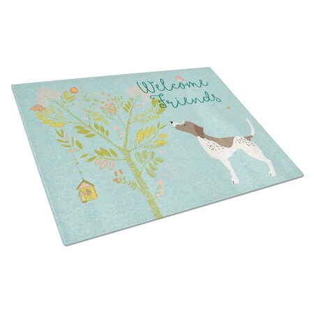 Carolines Treasures Welcome Friends Gun Dog Glass Cutting Board, Large BB7593LCB