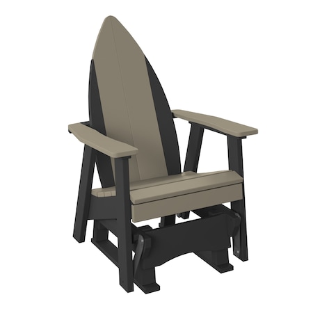 Polybird SURFBOARD NOSE 2' GLIDER CHAIR. WEATHERWOOD AND BLACK POLYBIRD P85