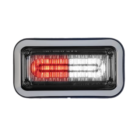 Code 3 LED PrizmIi With Bezel, Red/White, 3"X7" 3712CRWBZ-75