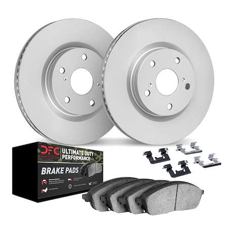 Dynamic Friction Co DFC GEOSPEC Coated Rotor- Heavy Duty Brake Pad includes Hardware 4412-48005