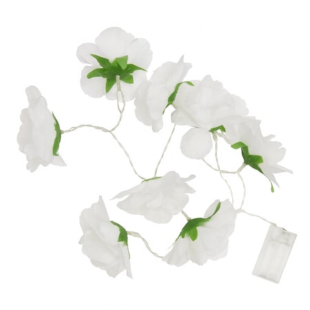 Elegani 8 LED White Flower String Lights - Warm White Floral Fairy Lights for Home and Event Dcor PH-600311