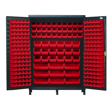 Quantum Storage Systems JUMBO STORAGE CABINET W/227 RED BINS QSC-60RD