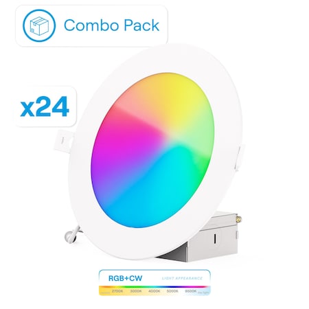 Infibrite 6 In WiFi Smart 12W 1100LM Recessed LED, Alexa/Google, Wet Rated, 24PK IB-002-1-12W-WH-24PK