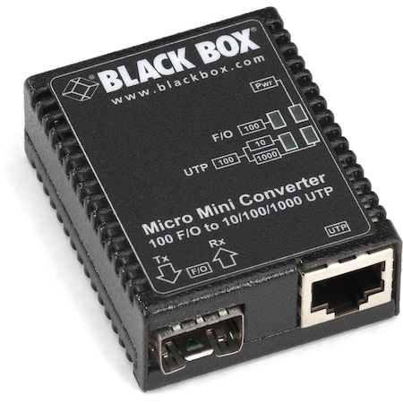 Black Box Black Box Media Converter, Ethernet to SFP Fiber, 10/100/1000 Mbps LMC400A