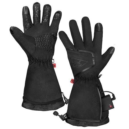 Actionheat AA Battery Heated Fleece Gloves 2.0, Women's, Black, S/M 675595811500