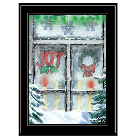 Homeroots Christmas Joy 2 Black Framed Print Wall Art 406273