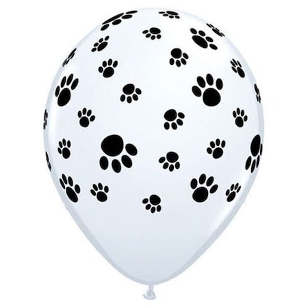 Loonballoon Animal Theme Balloons, 11 inch PAW PRINTS-A-ROUND 12 pcs LOON-76892-Q
