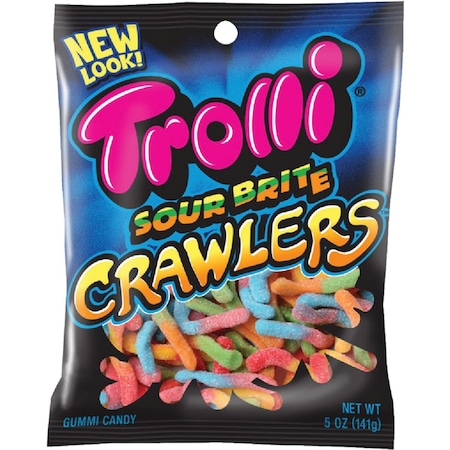 Trolli Sour Brite Crawlers Assorted Sour Fruit Flavors 5 Oz. Gummi Worms 122328