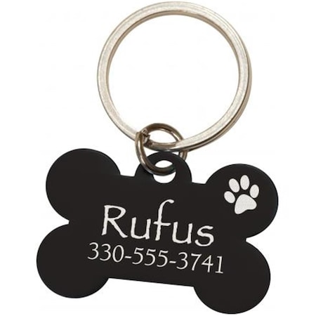 P. Graham Dunn Rufus Dog Tag Black Bone Keychain ZADT51