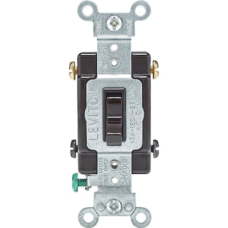 Leviton Commercial Grade 15A Brown Framed Toggle 4-Way Switch 014-54504-002