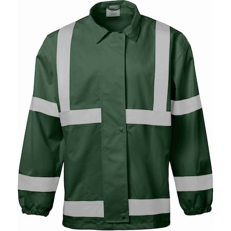 Ironwear Hi-Vis Chemical Resistant Sanitation Waterproof Jacket with Reflective Tape, Green, Medium 9571-G-MD