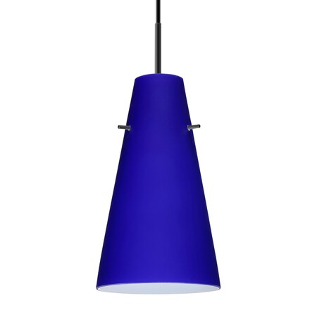 Besa Lighting Besa Cierro Pendant, Cobalt Blue Matte, Black Finish, 1x 9W LED 1JT-4124CM-LED-BK
