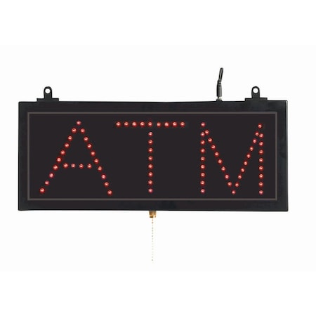 Aarco High Visibility Samll LED ''ATM'' Sign, Size 6 3/4''Hx16 1/8''W ATM10S