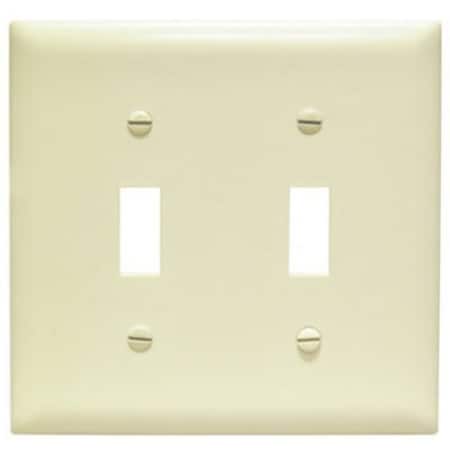 Legrand TradeMaster TP TP2-I Wallplate, 4.687 in L, 4-3/4 in W, 2 -Gang, Plastic, Ivory, Matte TP2ICC30