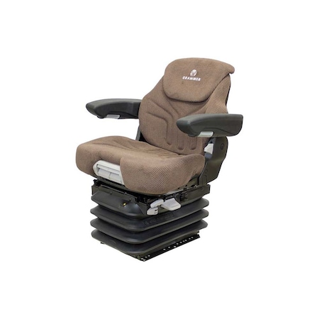 Uni Pro 1310 Air Suspension Seat, 12-Volt, Dynamic Dampening Susp., Brown Fabric 8276