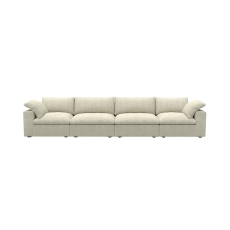 Homeroots Khaki Linen Blend Modular Rectangular Four Piece Sectional 714574