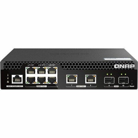 Qnap HALF-RACKMOUNT SWITCH, MANAGEMENT SWITCH, 6 PORT 2.5GBPS WITH POE 802.3BT90W, 2 PORT 10GBPS QSW-M2106PR-2S2T-US