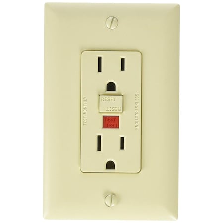 Rv Designer S803 AC Dual GFCI Outlet with Cover Plate Ivory R6R-S803