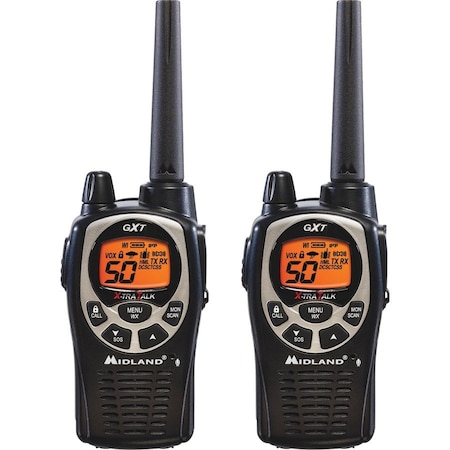 Midland Radio Two-Way Radio, 50 Channel, GMRS Walkie Talkie, 2-Pack GXT1000VP4