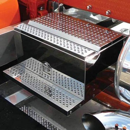 Replacement For Peterbilt 379 Year 1998 Stainless Steel Frame Tool Box W Full Top Step 30In