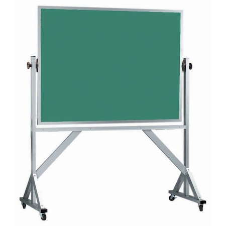 Aarco Mobile Reversible Freesting Green Chalkboard w/ Clear Satin Anodized Frame, 36''Hx48''W ARC3648G