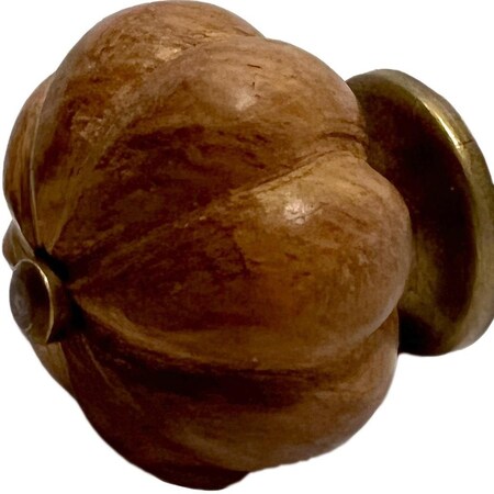 Homeroots Set of Six Brown Floral Knob Wood Drawer Pull Knobs, 6PK 635769