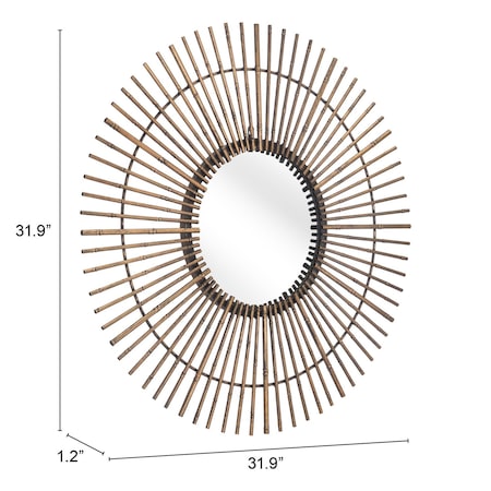 Homeroots Gold Tribal Round Mirror 391658