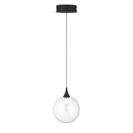 Euf Iissa, Pendant, 6", Matte Black, Clear Glass 50250-011