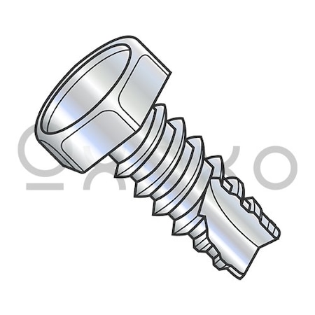 Oxoxo 1/4-14X1 Unslotted Indented Hex Thread Cutting Screw Type 25 Fully Threaded Zinc And Bake, 2000PK 364845