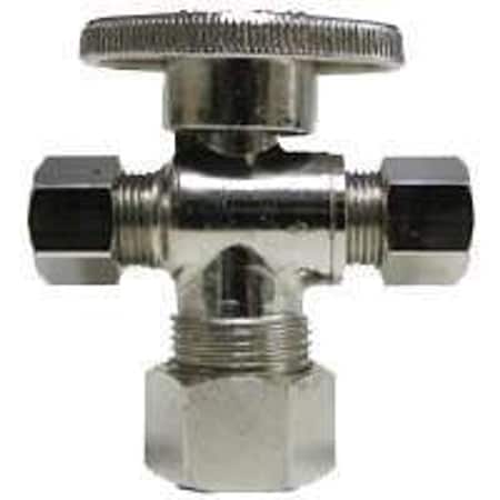 Plumb Pak Plumb Pak PP20047LF Stop Valve, 5/8 x 3/8 x 1/4 in Compression, Brass, Chrome PP20047LF