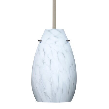 Besa Lighting Pera 9 Stem Pendant, Carrera, Satin Nickel Finish, 1x9W LED 1TT-412619-LED-SN