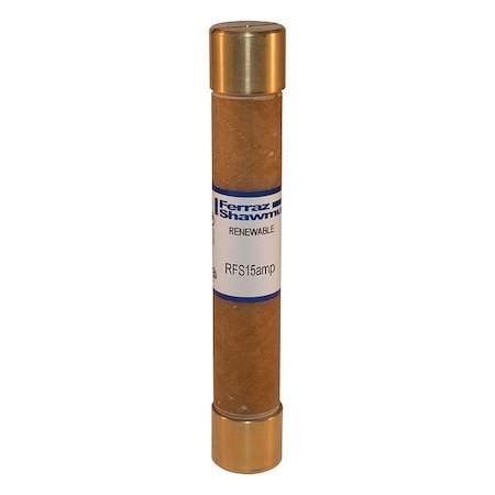 Mersen Fuse, 127 mm L, 600 V AC, 15 A, 20.6 mm dia. RFS15