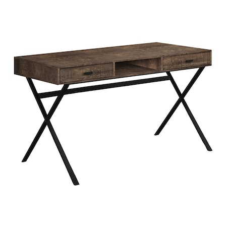 Homeroots 47" Brown and Black Computer Desk With Two Drawers 333544