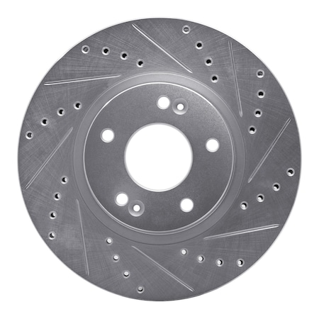 Dynamic Friction Co DFC Brake Rotor - Drilled and Slotted - Silver 631-03049R