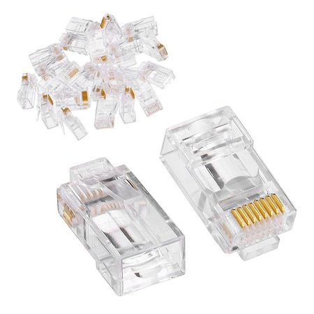 Sanoxy 100pcs CAT6 Shielded RJ45 Pass Through Modular Plug Cable Connector End 8P8C EBL-CAT6-100pcs