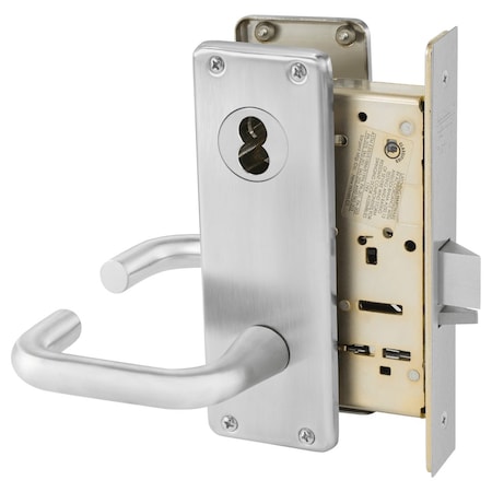 Sargent Storeroom or Closet Mortise Lock, WT Escutcheon, J Lever, SFIC Prep Less Core, Satin Chrome 70-8204 WTJ 26D